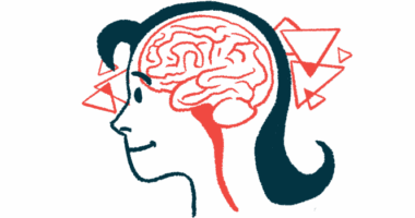 A brain and brain stem are shown in profile.