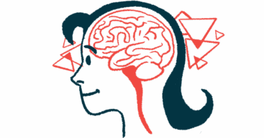 A brain and brain stem are shown in profile.
