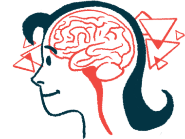 A brain and brain stem are shown in profile.