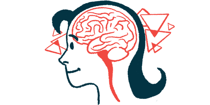 A brain and brain stem are shown in profile.