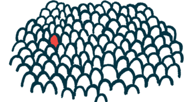 A single person highlighted in red stands out in a crowd in this illustration of rare.