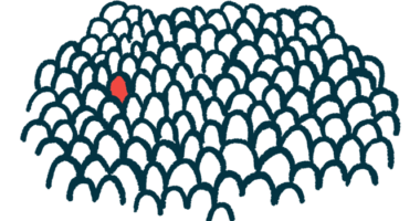 A single person highlighted in red stands out in a crowd in this illustration of rare.