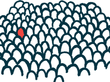 A single person highlighted in red stands out in a crowd in this illustration of rare.