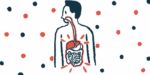 An illustration highlights the human digestive system, and the liver, in a person's body.
