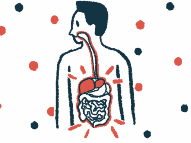An illustration highlights the human digestive system, and the liver, in a person's body.