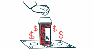 Funding illustration shows a hand holding a coin above a pill bottle that's surrounded by dollar signs.